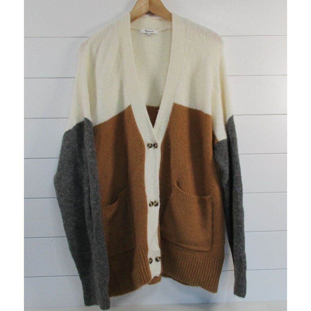 Madewell Womens Allston Double Button Wool Alpaca Blend Sweater Cardigan size L
